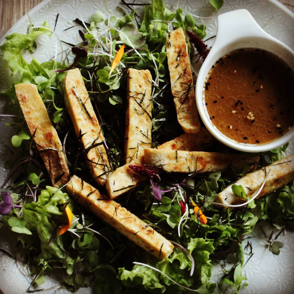 Tofu salad with wasabi dressing 2