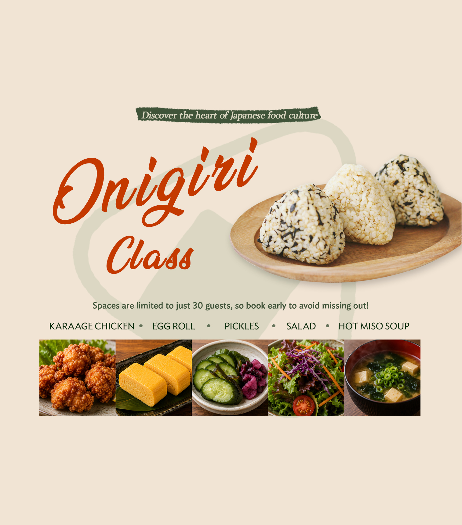 Special Onigiri Class in collaboration with The Rice Factory!